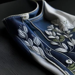 denim topstitching white embroidery