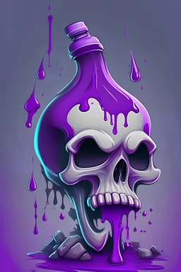 cartoon Skull with purple poison coming out of its eyes