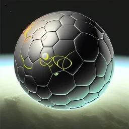 Soccer ball outerspace black, earth orbit