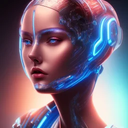 cyberblue, head, woman, portrai, tron