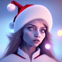 super Cute Christmasy girl character, magnificent, majestic, Realistic photography, incredibly detailed, ultra high resolution, 8k, complex 3d render, cinema 4d.