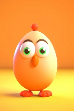 An animated cartoon egg talking .