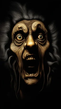 The wolf man Howling in giger style