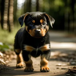 Rottweiler Pit Mix Puppy Exploring Outdoors