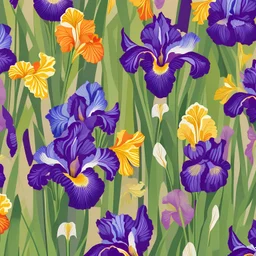 Irises, flowers by Josef frank