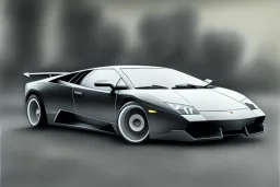 a true-to-life 2007 Lamborghini Murcielago LP640, classic wheels, two-color paint, centered, intricate, extreme detailed, photorealism, center view, stylized random background, pivot on lamborghini, pen and color marker painting by cheryl kelley