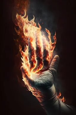 Hand with fire