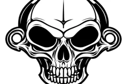 alien head SKULL AND CROSSBONES clip art stencil