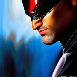 ultra detailed fullbody Portrait on oil in canvas of Daredevil, extremely detailed digital painting, extremely detailed face,crystal clear Big Glowing eyes, mystical colors ,perfectly centered image, perfect composition,rim light, beautiful lighting, 8k, stunning scene,extremely sharp detail, finely tuned detail, ultra high definition raytracing, in the style of Simon Bisley and Ishimura.