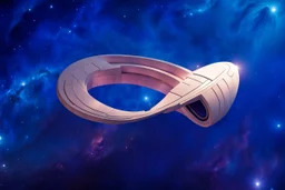 the gigantic starship of Marvel's Galactus "TAA-2" shaped like a Mobius strip, in space