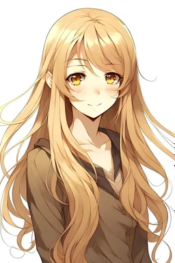 Anime girl mit langen dunkel blonden haaren