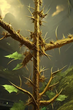 A gold crown of thorns, cinematic lighting, 4k resolution, smooth details.