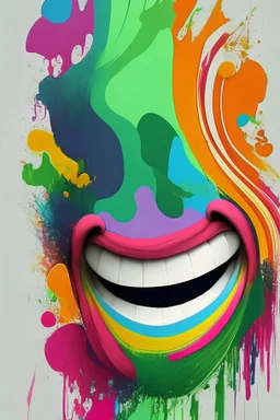 colourful art, smiling. abstract