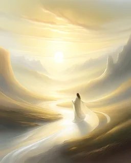 /imagine prompt: In a surreal, dreamlike landscape, a solitary figure embarks on a journey of goal setting. The scene is set at the break of dawn, with soft, ethereal light illuminating a winding, upward path. The figure, cloaked in flowing robes, stands at the base of the path, looking up towards a distant, glowing goal. The environment is filled with vibrant colors and imaginative, otherworldly flora. The image should be rendered with a delicate and soft focus, creating a sense of wonder and m