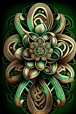 Art Deco Mums Flower Pattern by Stanley Artgerm · Creative Fabrica