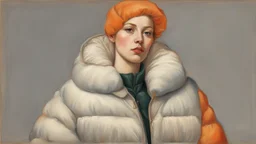 hot woman in puffer jacket by pontormo