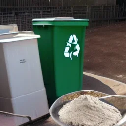 Recycling and Glass powder with a man