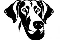 Weimaraner Dog clipart style simple stencil