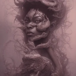 sango fantasy, fantasy magic, intricate, sharp focus, illustration, highly detailed, digital painting, concept art, matte, artgerm and paul lewin and kehinde wiley, masterpiece sexy lips Asian afro lips black African lady body mermaid Dragon head silver pink space lady outer space mermaid pretty skull head