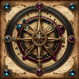 a ((hand_drawn_jeweled_sextant_schematic_on_jeweled_cartography_parchment_bold_lines_loose_lines)), deep rich colors, (shiny glass jewels), ultra quality, ultra-detailed, 16k resolution, trending on Artstation, gorgeous and elegant, unique