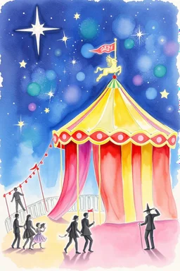 SKETCH WATERCOLOR PASTEL COLOURS - “The Starlight Circus”