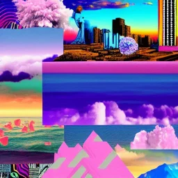 Vaporwave art Collage