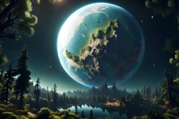экзопланета леса озера вид из космоса 4к фото реалистичность