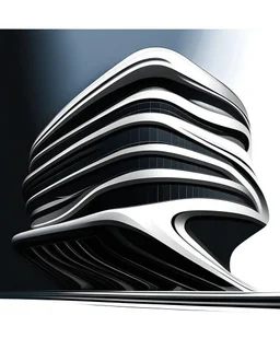 Edificio estilo Zaha Hadid art illustration