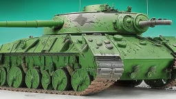 masterpiece, high detail, best quality, german WWII Tank, green paint, comic style