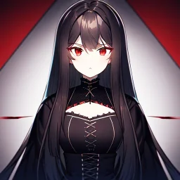 portrait anime vampire, long hair, red eyes, noble black robe, Blood, background Gothic castle, hyper detailed, intricately detailed, gothic, ambiguous lines image, flat dimensional style, flat lines, rough drawing --ar 2:3