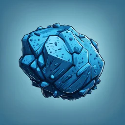 blue cartoon asteroid stylized