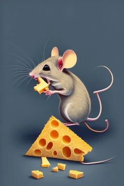 Design of a mouse eating cheese