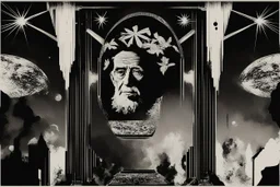 كأيب وعارف اسرار الكون وخلفيت الصوره سوداء وجاي عليه ضوء خفيف من الاسفل