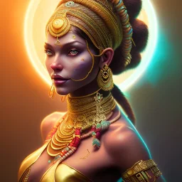 dhalsim as gypsy woman ,yoga artist , 4k, Highly Detailed, Masterpiece, perfect eyes, Digital Illustration, Cinematic Lighting, Realistic, Sharp Focus, Centered, Beautifully Lit, Bioluminescent by Stanley Artgerm Lau