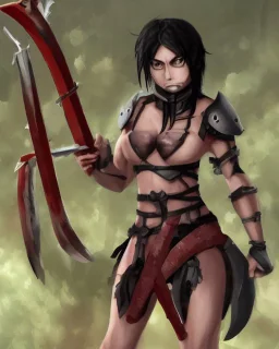 human berserker meaty black hair longsword