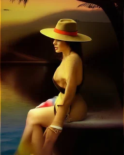 Beautiful woman wearing a hat