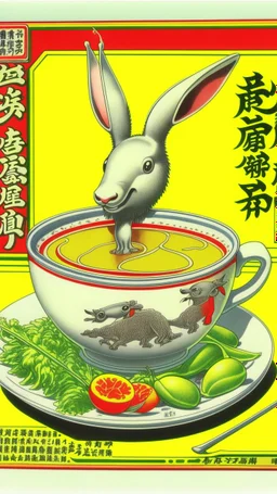 Japanese Kangaroo Soup Australian 80's Manga Style, Advertisement.