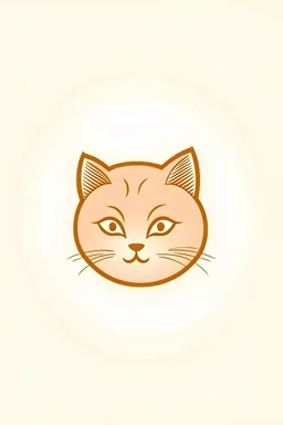 Create a logo, minimalist in style, with a fine line, that shows the face of a kitten.