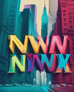 New York in color text