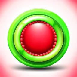 Round picture frames in the colors of watermelon with a light background for tubes