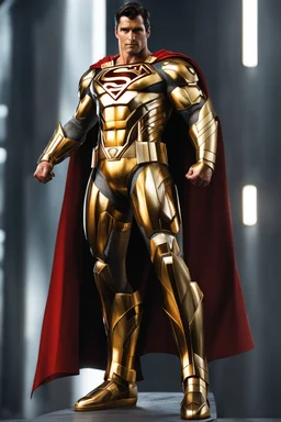 Full body superman Futuristic armour Chromecast golden shines