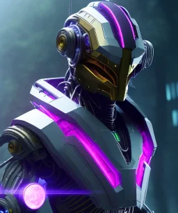 A predator cyborg alien,sci-fi style,strong,muscular,cinematic lights,purple and fire colours,rasta hair,8k.