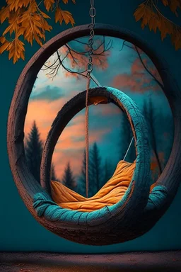 cozy vibes art tire swing