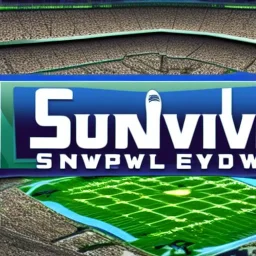 The Superbowl in the style of a Windows 95 desktop background