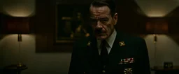 Bryan Cranston as Hitler, cinematic, Fuji Film, Anamorphic lens, 2040s, deep depth of field, Solarpunk