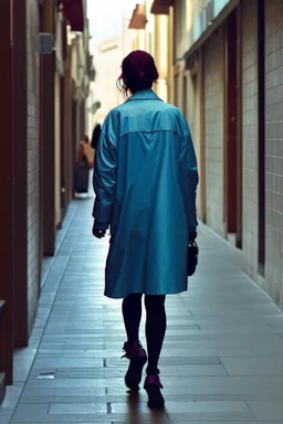 mujeres de 35 años caminando por una céntrica calle de una ciudad española, visten ropa de segunda mano, cazadoras, es la moda y es tendencia, fotografía real, de cara a la cámara