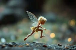 fast running pixie Quickling - Forgotten Realms on birds back , bokeh like f/0.8, tilt-shift lens 8k, high detail, smooth render, down-light, unreal engine, prize winning