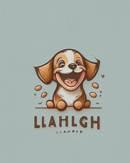 Laughing little puppy logo design Laughing little puppy logo design