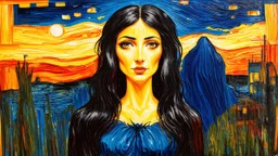 The Shadow Queen; painting in the style of Edvard Munch