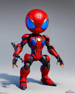 Funny Cute Pixar toon 3D as spider man mecha